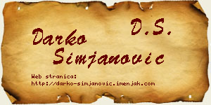 Darko Simjanović vizit kartica